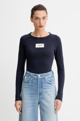 Bavlněné tričko s dlouhým rukávem G-Star Embro patch slim tmavomodrá barva, D27740-D961