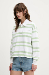 Bavlněné tričko s dlouhým rukávem Guess Jeans bílá barva, W5RP50 KCPS1