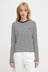 Bavlněné tričko s dlouhým rukávem Karl Lagerfeld KL X DISNEY černá barva, A3W17091