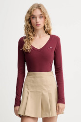 Bavlněné tričko s dlouhým rukávem Levi's červená barva, A9330