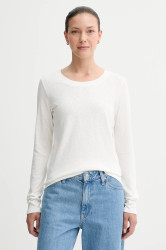 Bavlněné tričko s dlouhým rukávem Marc O'Polo béžová barva, 5000007048