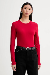 Bavlněné tričko s dlouhým rukávem Marc O'Polo červená barva, 5000007488