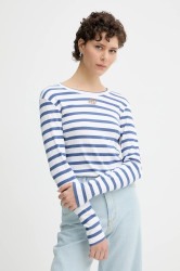 Bavlněné tričko s dlouhým rukávem MUNTHE POTE modrá barva, 252110225264