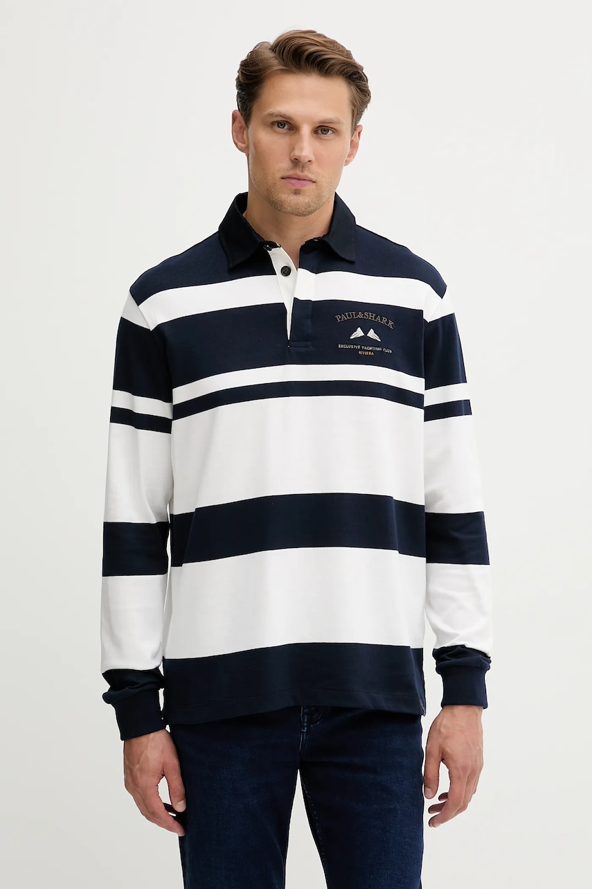 Bavlněné tričko s dlouhým rukávem Paul&Shark Knitwear