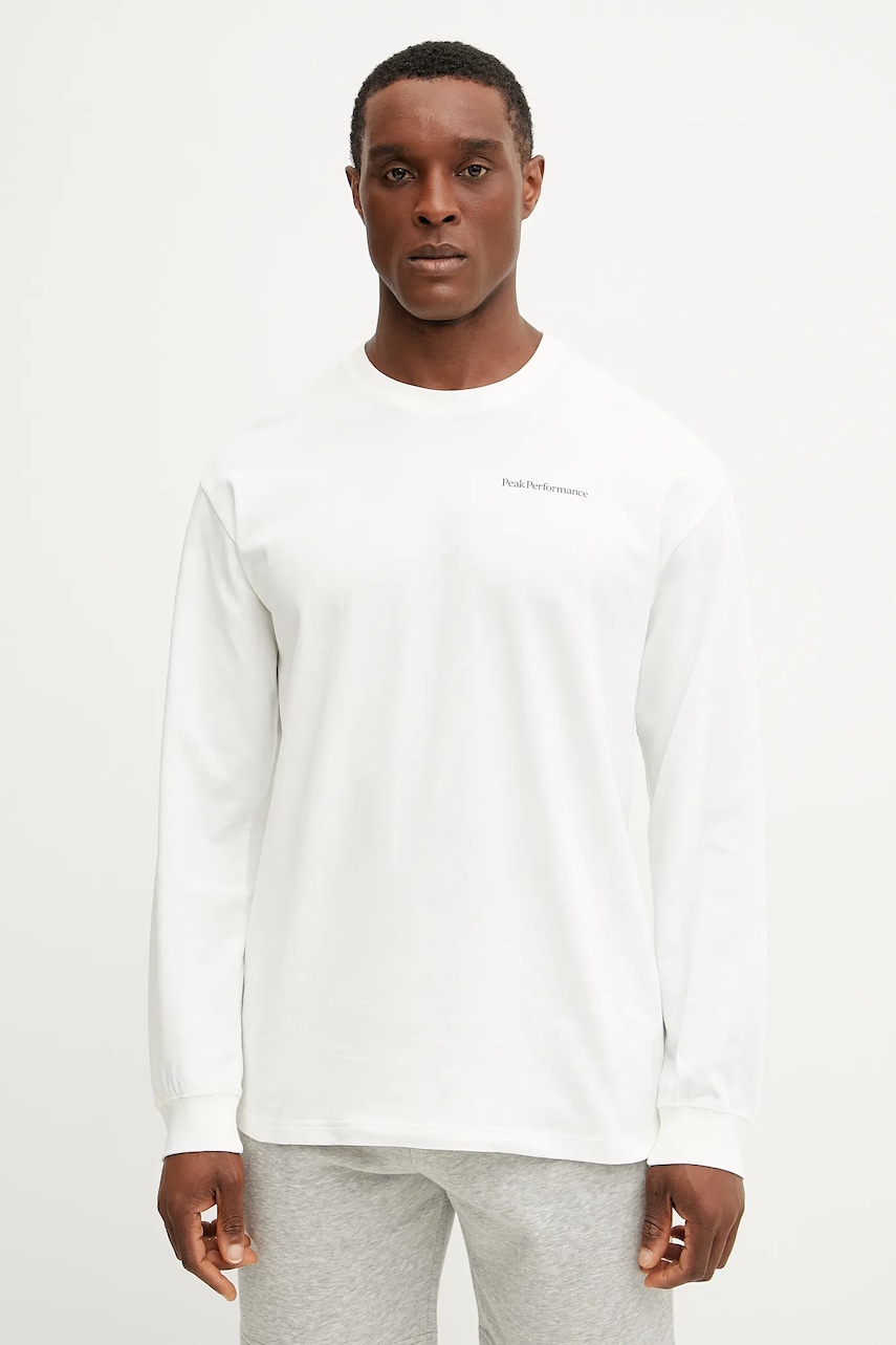 Bavlněné tričko s dlouhým rukávem Peak Performance
