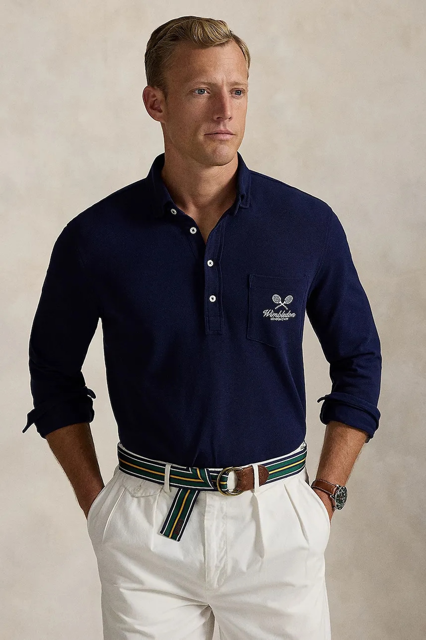 Bavlněné tričko s dlouhým rukávem Polo Ralph Lauren Wimbledon Collection