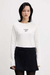 Bavlněné tričko s dlouhým rukávem Tommy Jeans bílá barva, DW0DW22499