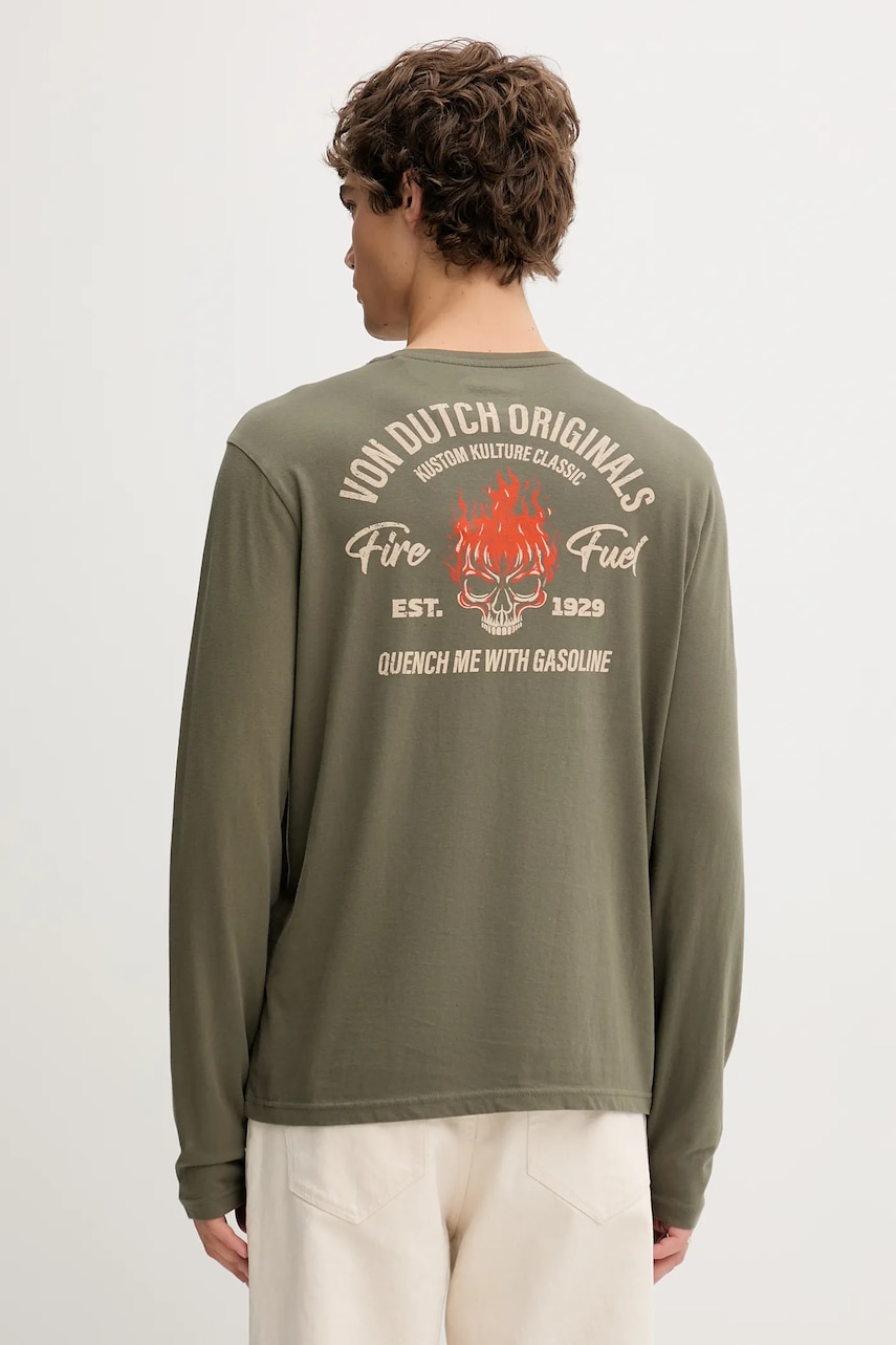 Bavlněné tričko s dlouhým rukávem Von Dutch