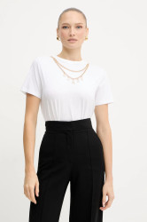 Bavlněné tričko Silvian Heach BENSOULA dámské, bílá barva, GPA25130TS