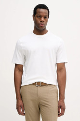 Bavlněné tričko Sisley pánské, béžová barva, 3YNVS104Q