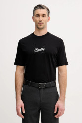 Bavlněné tričko Sisley pánské, černá barva, s potiskem, 3I1XS104O