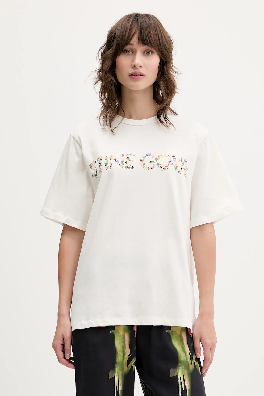 Bavlněné tričko Stine Goya dámské, béžová barva, SG-AW25-T009-2243