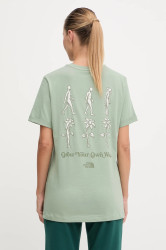 Bavlněné tričko The North Face Connect Relaxed dámské, zelená barva, NF0A8E41BQ11
