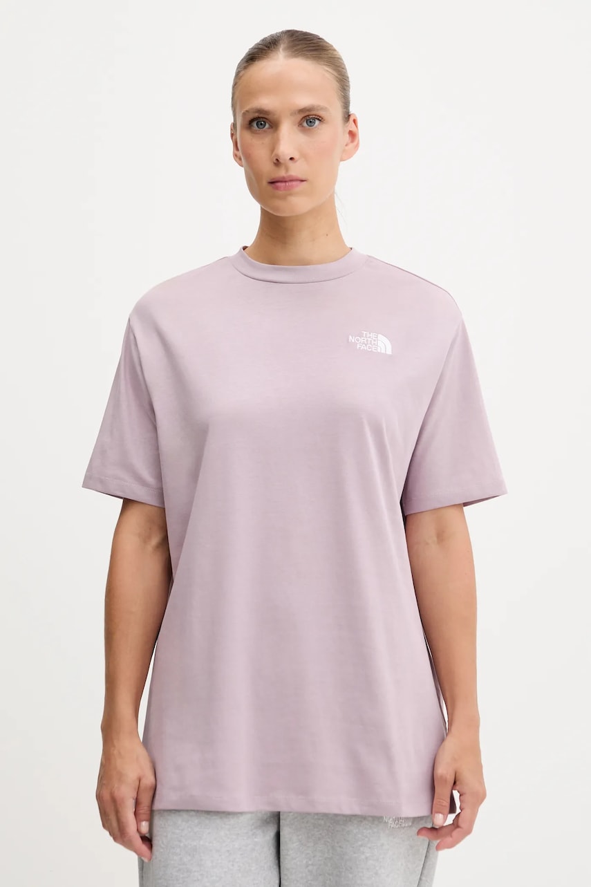 Bavlněné tričko The North Face Essential dámské, růžová barva, NF0A87NQD2Q1