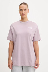 Bavlněné tričko The North Face Essential dámské, růžová barva, NF0A87NQD2Q1