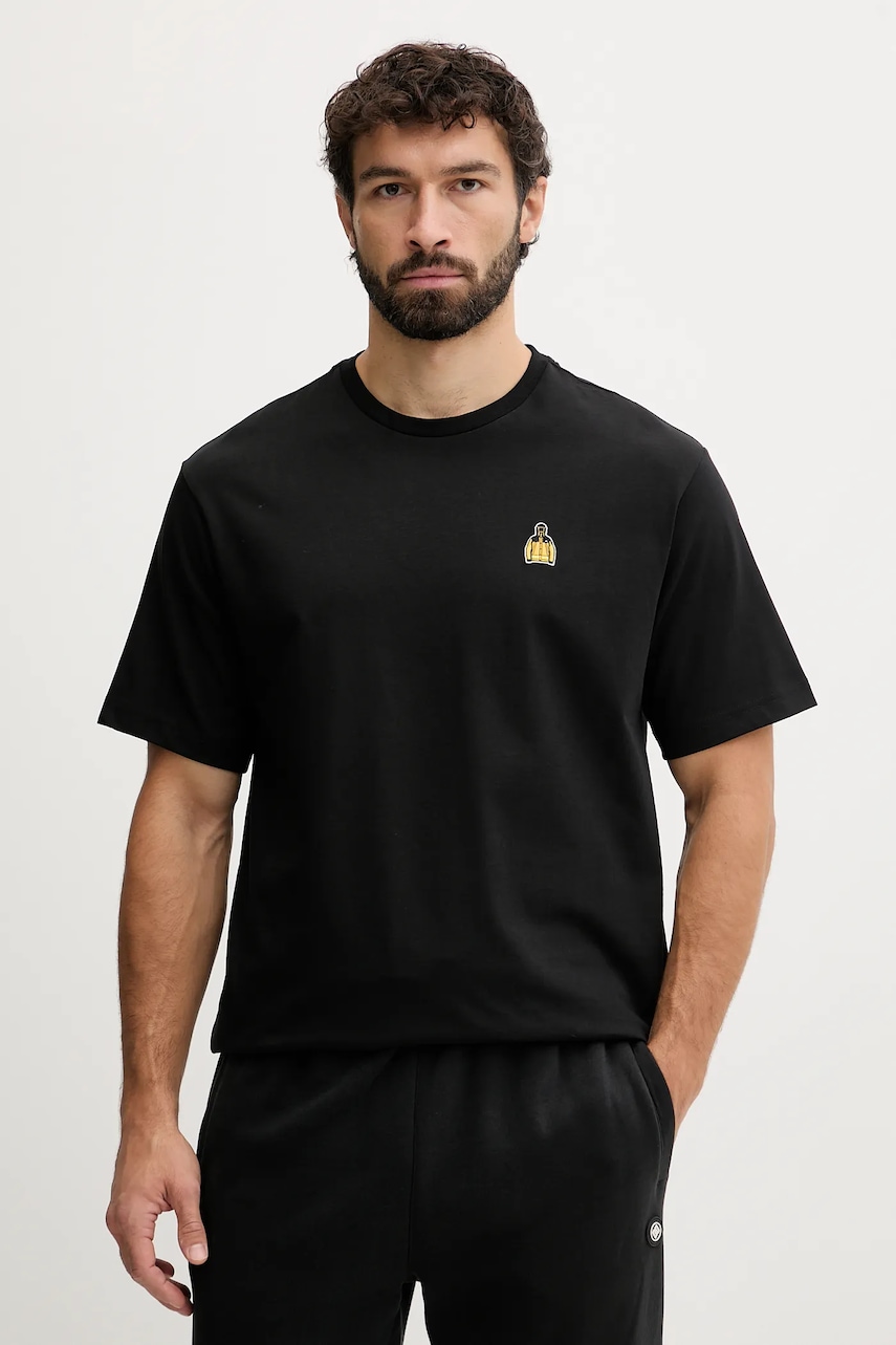 Bavlněné tričko The North Face Icon Mountain pánské, černá barva, s aplikací, NF0A8EU7JK31