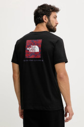 Bavlněné tričko The North Face pánské, černá barva, s potiskem, NF0A8EGUET91