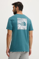 Bavlněné tričko The North Face Redbox Celebration pánské, zelená barva, s potiskem, NF0A87NVBQ51