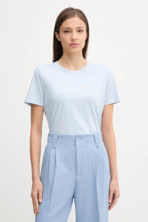 Bavlněné tričko Tommy Hilfiger dámské, modrá barva, WW0WW45746