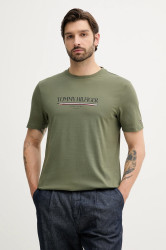 Bavlněné tričko Tommy Hilfiger pánské, zelená barva, s potiskem, MW0MW40324