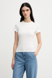 Bavlněné tričko Tommy Jeans 2-pack dámské, černá barva, DW0DW21366