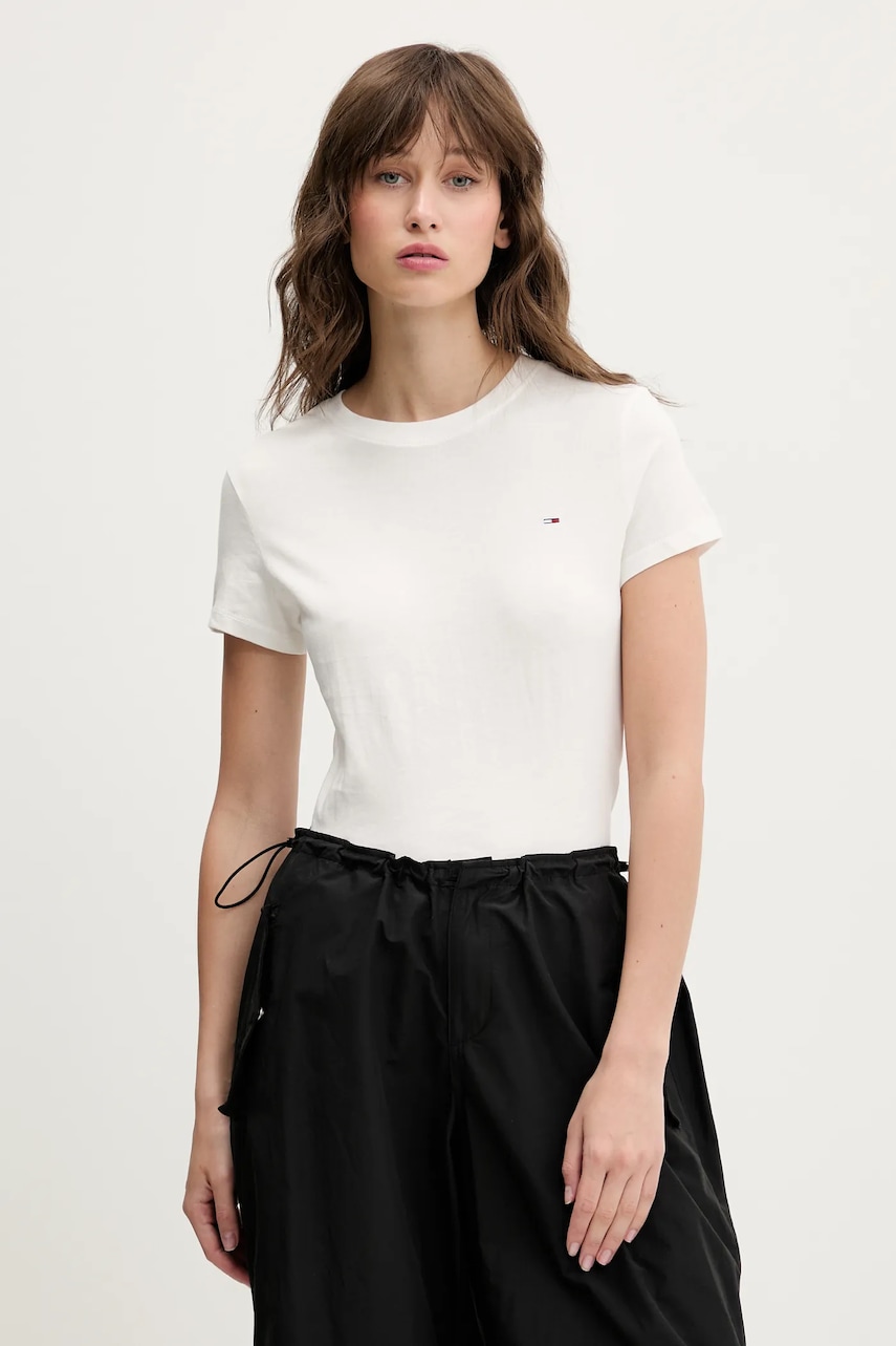 Bavlněné tričko Tommy Jeans 2-pack dámské, DW0DW21366