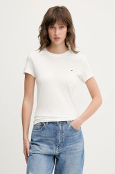 Bavlněné tričko Tommy Jeans 2-pack dámské, modrá barva, DW0DW21366