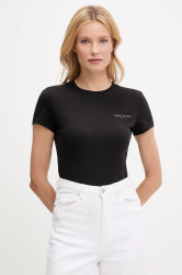 Bavlněné tričko Tommy Jeans dámské, černá barva, DW0DW21164