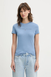 Bavlněné tričko Tommy Jeans modrá barva, DW0DW20315