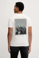 Bavlněné tričko Tommy Jeans pánské, bílá barva, DM0DM22128