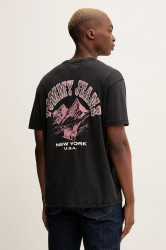 Bavlněné tričko Tommy Jeans pánské, černá barva, s potiskem, DM0DM22060