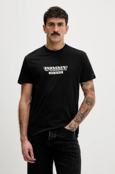 Bavlněné tričko Tommy Jeans pánské, černá barva, s potiskem, DM0DM22322