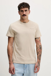 Bavlněné tričko Tommy Jeans pánské, vínová barva, s potiskem, DM0DM21780