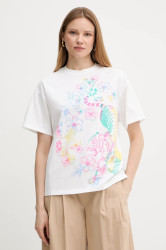 Bavlněné tričko Twinset dámské, bílá barva, 251AQ2054