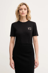 Bavlněné tričko Twinset dámské, černá barva, 252TP2051