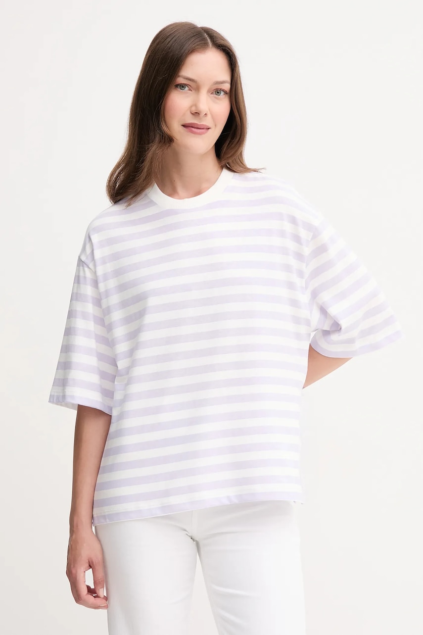 Bavlněné tričko United Colors of Benetton dámské, fialová barva, 34N1D10AO