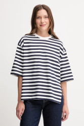 Bavlněné tričko United Colors of Benetton dámské, tmavomodrá barva, 34N1D10AO