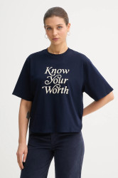 Bavlněné tričko United Colors of Benetton dámské, tmavomodrá barva, 3DCJD10B9