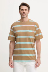 Bavlněné tričko United Colors of Benetton pánské, béžová barva, 380ZU10AY