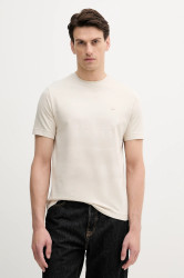 Bavlněné tričko United Colors of Benetton pánské, béžová barva, 3M4WU1088