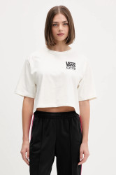 Bavlněné tričko Vans dámské, béžová barva, VN000PKAC9F1