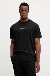 Bavlněné tričko Versace Jeans Couture pánské, černá barva, s aplikací, 79GAHT02 CJ00T