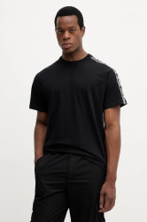 Bavlněné tričko Versace Jeans Couture pánské, černá barva, s potiskem, 79GAHC02 CJ01C