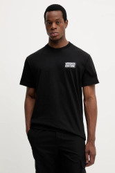 Bavlněné tričko Versace Jeans Couture pánské, černá barva, s potiskem, 79GAHP10 CJ01P