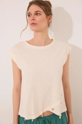 Bavlněné tričko women'secret dámské, béžová barva, 3279707