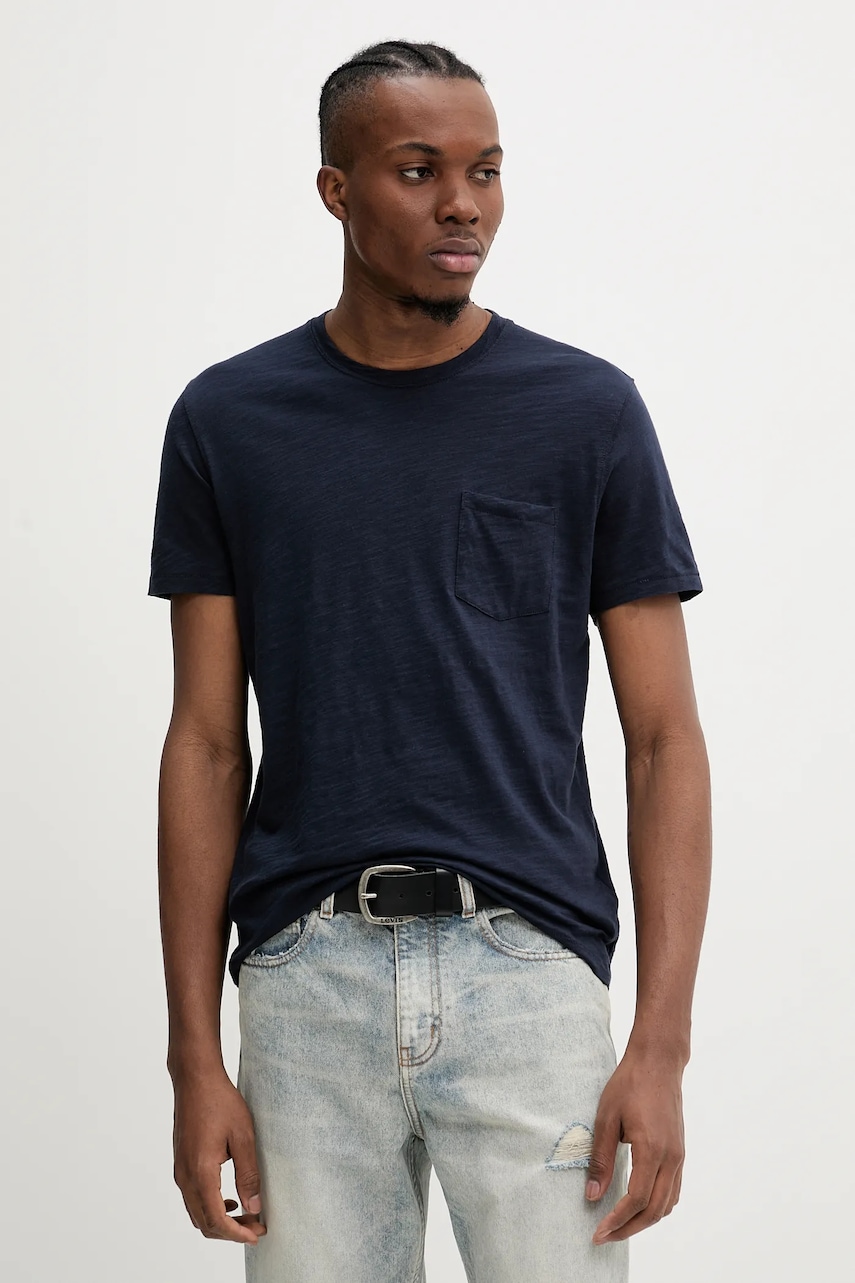 Bavlněné tričko ZADIG&VOLTAIRE pánské, tmavomodrá barva, JMTS00623