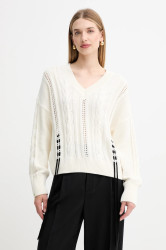 Bavlněný svetr BOSS Orange C_Fangallo dámský, béžová barva, 50545875