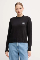 Bavlněný svetr Calvin Klein Jeans dámský, černá barva, LV047D351G