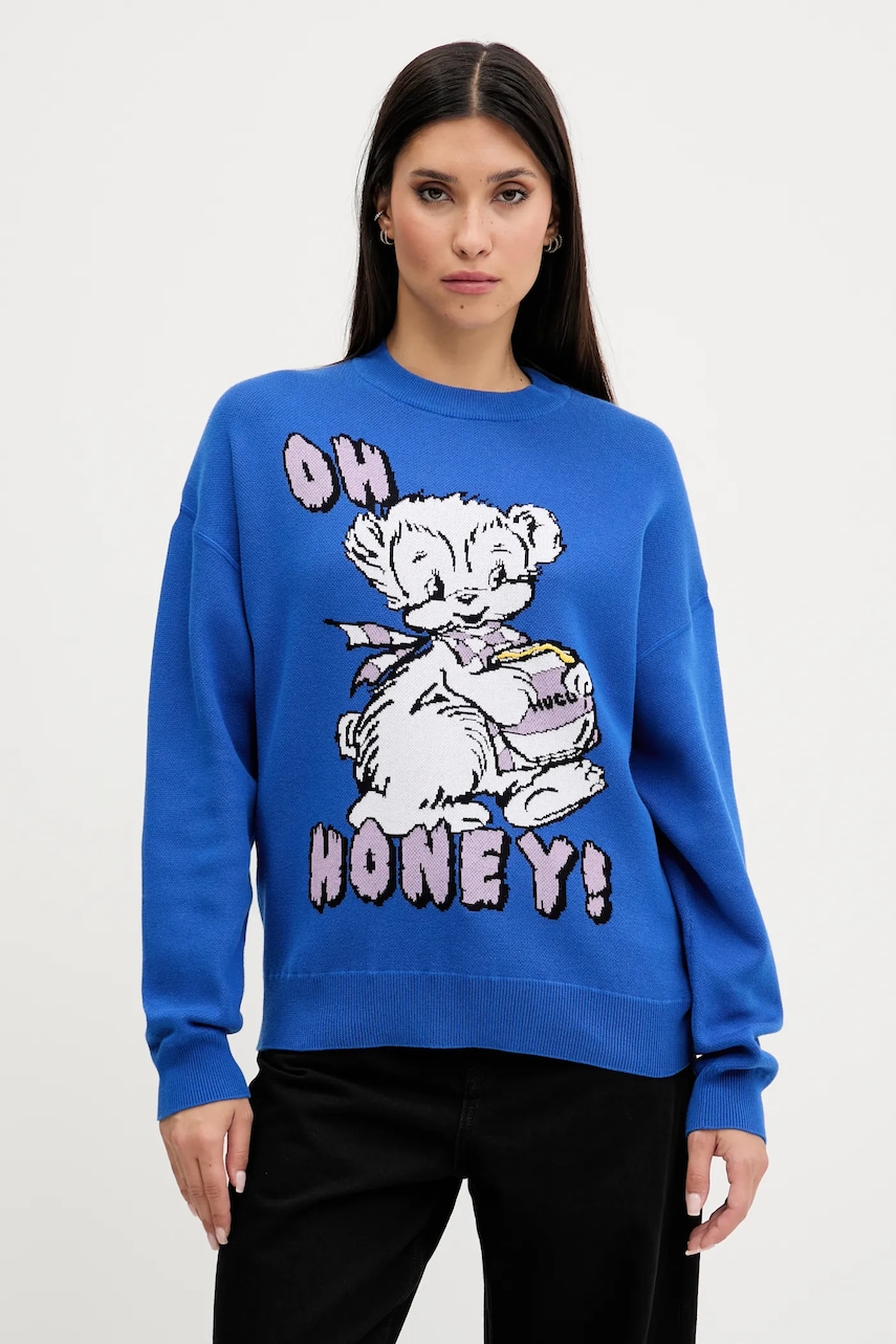 Bavlněný svetr Hugo Blue Seted_B