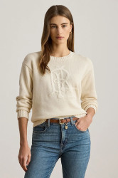 Bavlněný svetr Lauren Ralph Lauren dámský, béžová barva, 200979653